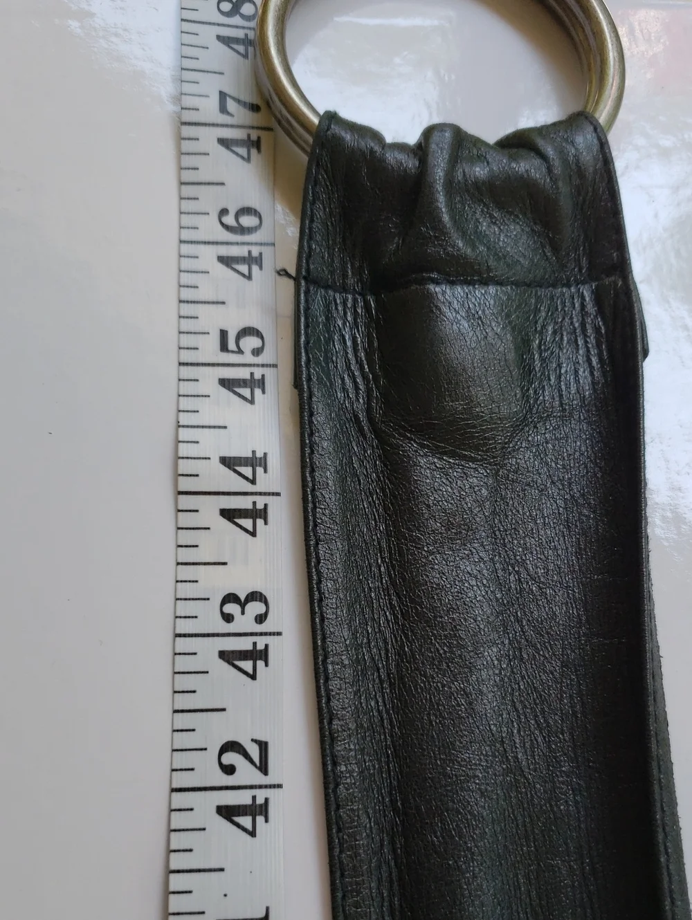 The Limited Black Double-Ring Leather Waist Belt